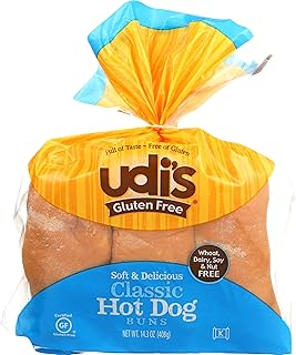 Udi's Gluten Free Classic Hot Dog Buns, Frozen, 14.3 Ounce