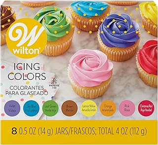 Wilton 8-Count Icing Colors for Cakes & Cupcakes, Gel-Based Colors for Frosting - Note that Packaging May Vary