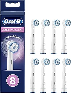 Oral-B Sensitive Clean Replacement Brush Heads x 8 Original Refill for Electric Toothbrush, White, 200 gram