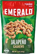 Emerald Jalapeño Cashews Stand Up Resealable Bag, 5 Ounce (Pack of 6)