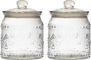 10 Strawberry Street Wentworth Glass Canister, Set of 2 (Clear)