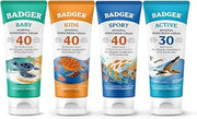 Badger Baby & Kids Sunscreen Bundle - SPF 40 Mineral Sunscreen for Baby, Kids & Sports, Reef-Friendly with Zinc Oxide