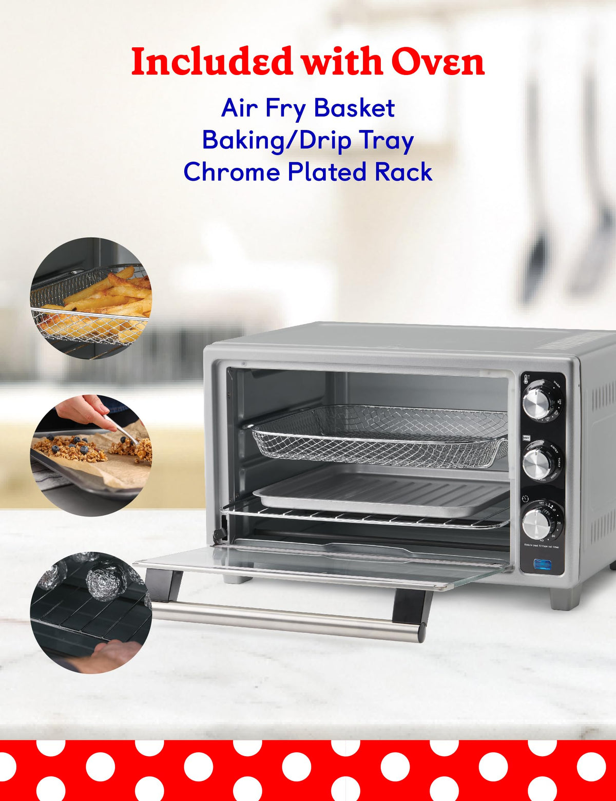 Betty Crocker Silver / 6-Slice / 0.8 cubic_feet Toaster Ovens