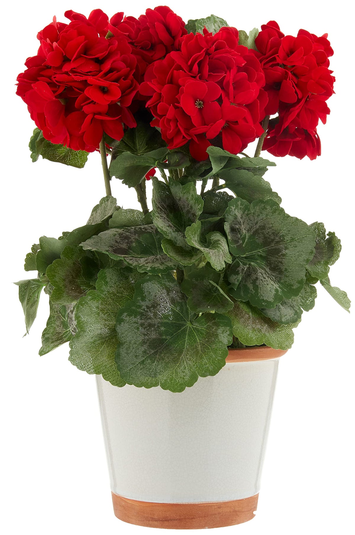 Geranium Silk Plant by Nearly Natural – 10.25" x 10.25" x 17.5", Silk, Red, Model 4691
