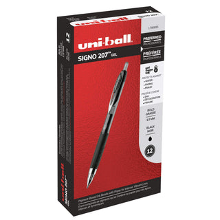 Signo Retractable Gel Pen by Uni-Ball – 12 Count (Pack of 1), Polyester, Black, Model 1790895-1
