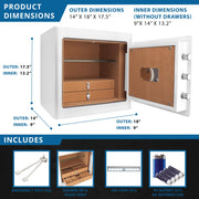 Barska Light Interior / 17.5 x 18 x 14 inches / White Cabinet Safes