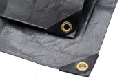 Heavy Duty Silver Tarp 6 OZ. by HARPSTER TARPS – 12'x12', High Density Polyethylene (HDPE), Silver, Model S12x12