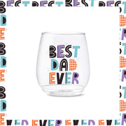 14oz Vino Best Dad Ever Series by TOSSWARE – 14oz, 14 fluid_ounces, Plastic, Best Dad Ever, Pack of 6