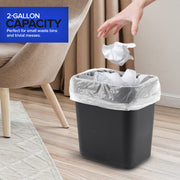 2 Gallon Unscented Small Garbage Bags by Stock Your Home – 50 Count (Pack of 2), 2.0 gallons, Resin, Clear, Pack of 100