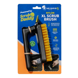 Nylon XL Scrub Brush Powered by Scrub Daddy by Mr. Bar-B-Q – X-Large, Nylon, Black and Yellow, Model 60404SDZ