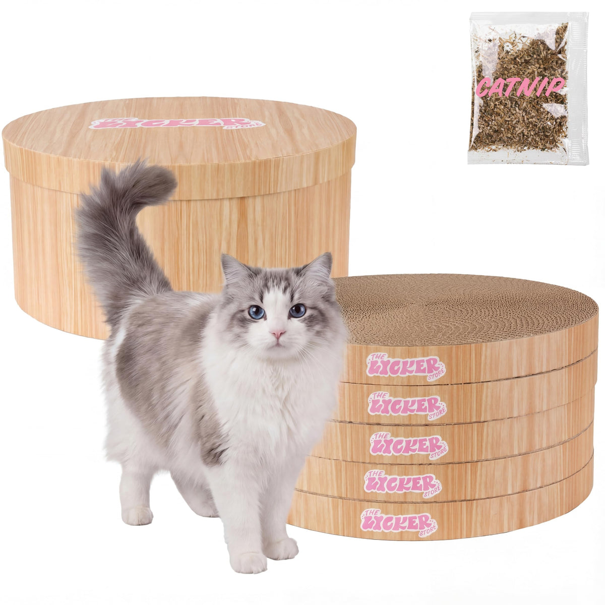 THE LICKER STORE Brown Wood Grain Finish / 12" / Modern;Mid-Century;Classic;Transitional;Traditional;Cottage;Casual Scratching Pads