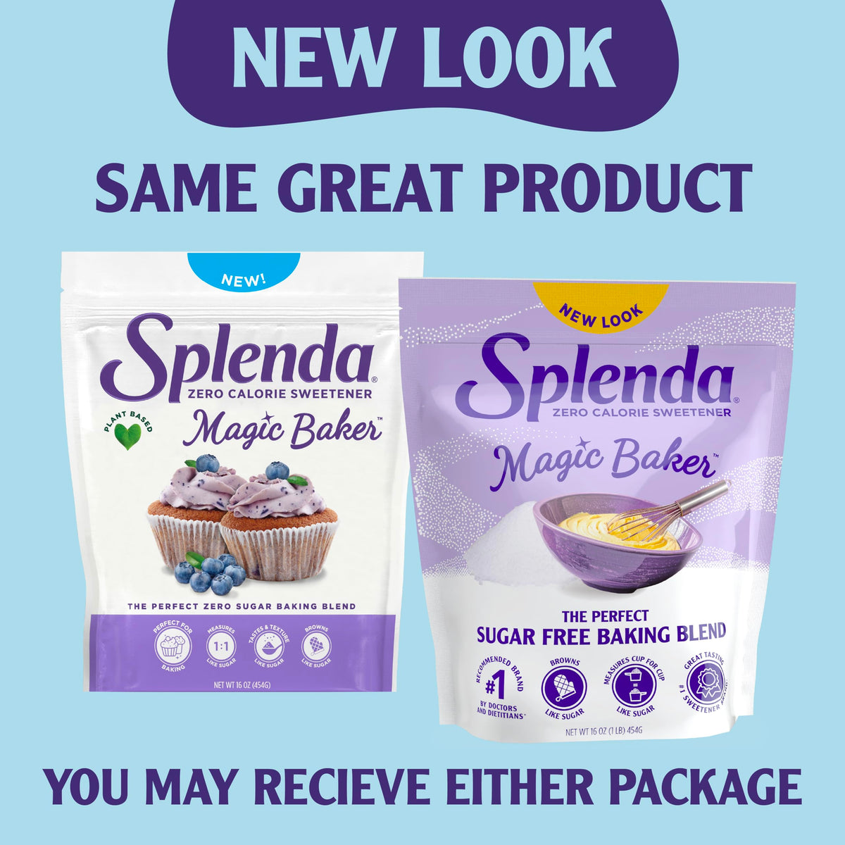 Magic Baker Granulated Baking Blend by SPLENDA – 16 Ounce (Pack of 1), White