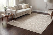 Dynamic Rugs Castor 7'9"x9'6" Ivory Area Rug, Contemporary Sleek Design, Sophisticated Modern Aesthetic, Subtle Sheen Finish, Durable Polyester, Perfect for Stylish Interiors