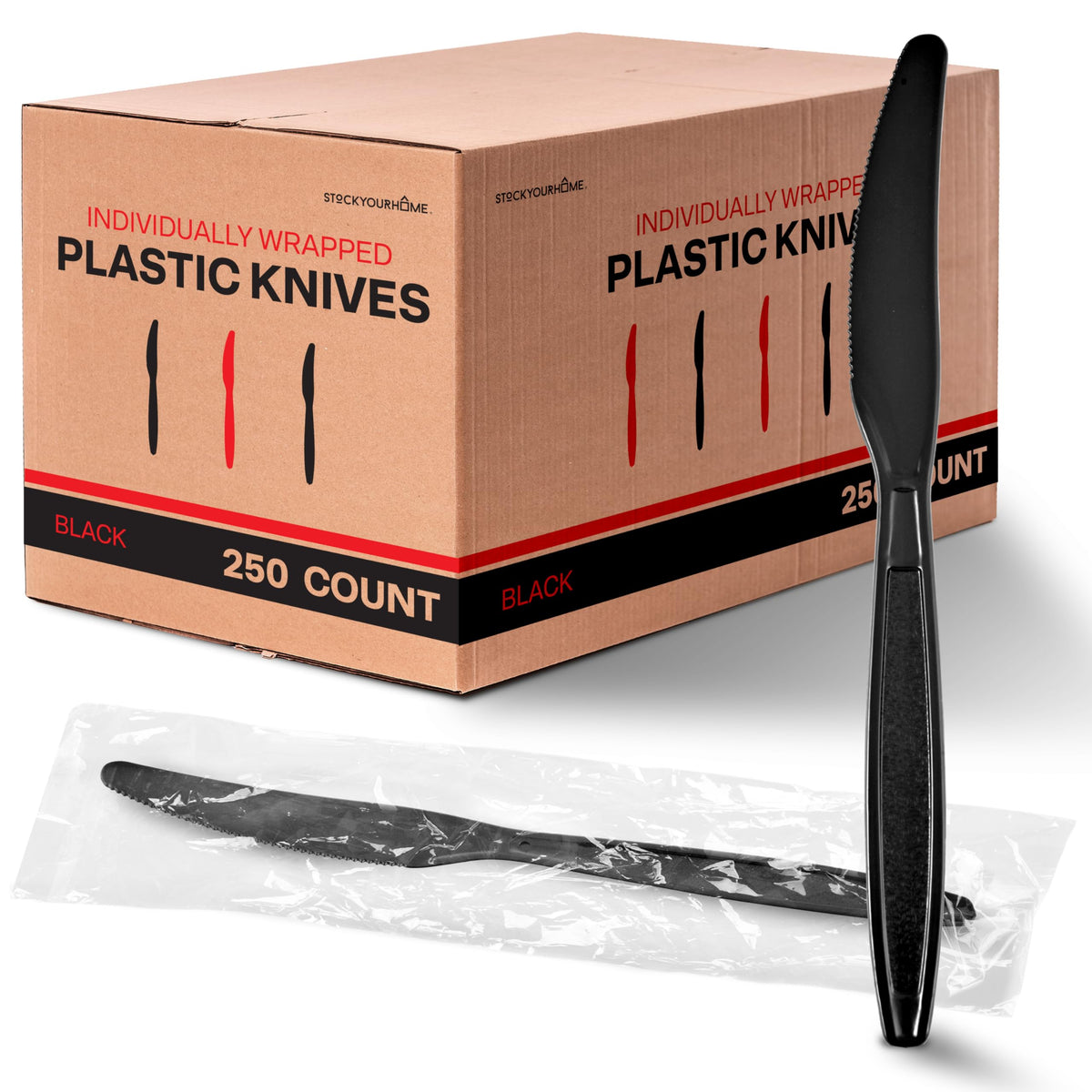 Stock Your Home Knives / 7.5"L x .75"W / Black Knives