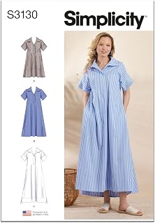 Simplicity S3130 Women's Loose-Fitting Pullover Collared Dress Sewing Pattern, Sizes 6-14
