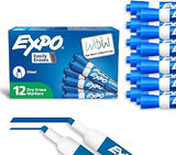 EXPO Dry Erase Markers, Low Odor Ink, Blue, Chisel Tip, Whiteboard, Calendar, Organization, Essential Supplies for Office, School, Classroom, Teachers (Pack of 144)
