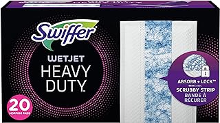 Swiffer Wetjet Heavy Duty Mop Pad Refills for Floor Mopping and Cleaning, All Purpose Multi Surface Floor Cleaning Product, 20 Count (Packaging May Vary)