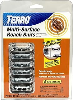 TERRO Multi-Surface Roach Bait Stations, 6-Pack