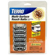 Multi-Surface Roach Bait Stations by Terro – 6 Bait Stations, Plastic, Black, Model T500