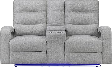 Global Furniture USA U6611 Grey 15 Power Console Reclining LOVESEAT with LED