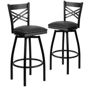 Flash Furniture Black Vinyl Seat/Black Metal Frame / 2 Pack / 1 Barstools