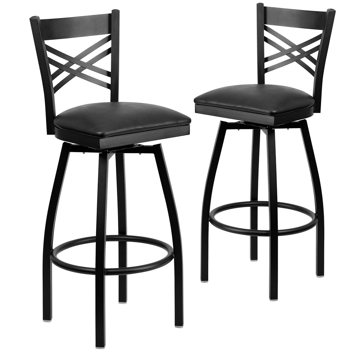 Flash Furniture Black Vinyl Seat/Black Metal Frame / 2 Pack / 1 Barstools