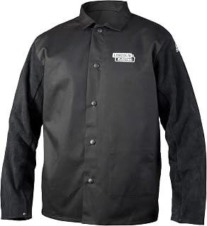 Lincoln Electric unisex adult Traditional Split Leather Sleeved Welding Jacket, Black, X-Large US