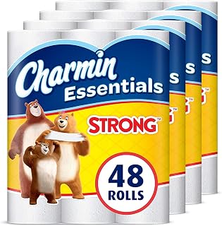 Charmin Essentials Strong Toilet Paper, 1-Ply, Giant Rolls, 48 Count