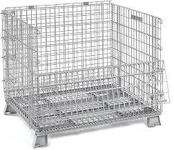 Global Industrial Wire Mesh Folding Open-Top Container, 40.5 Cu. Ft. Cap