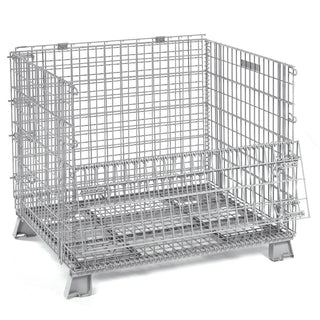 Wire Mesh Folding Open-Top Container by Global Industrial – Wire Mesh, Gray, Model 239343