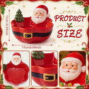 Vesici Santa Claus Candy Bowl, Ceramic Snack Dish, Red