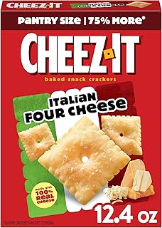 Cheez-It Cheese Crackers, Baked Snack Crackers, Office and Kids Snacks, Italian Four Cheese, 12.4oz Box (1 Box)