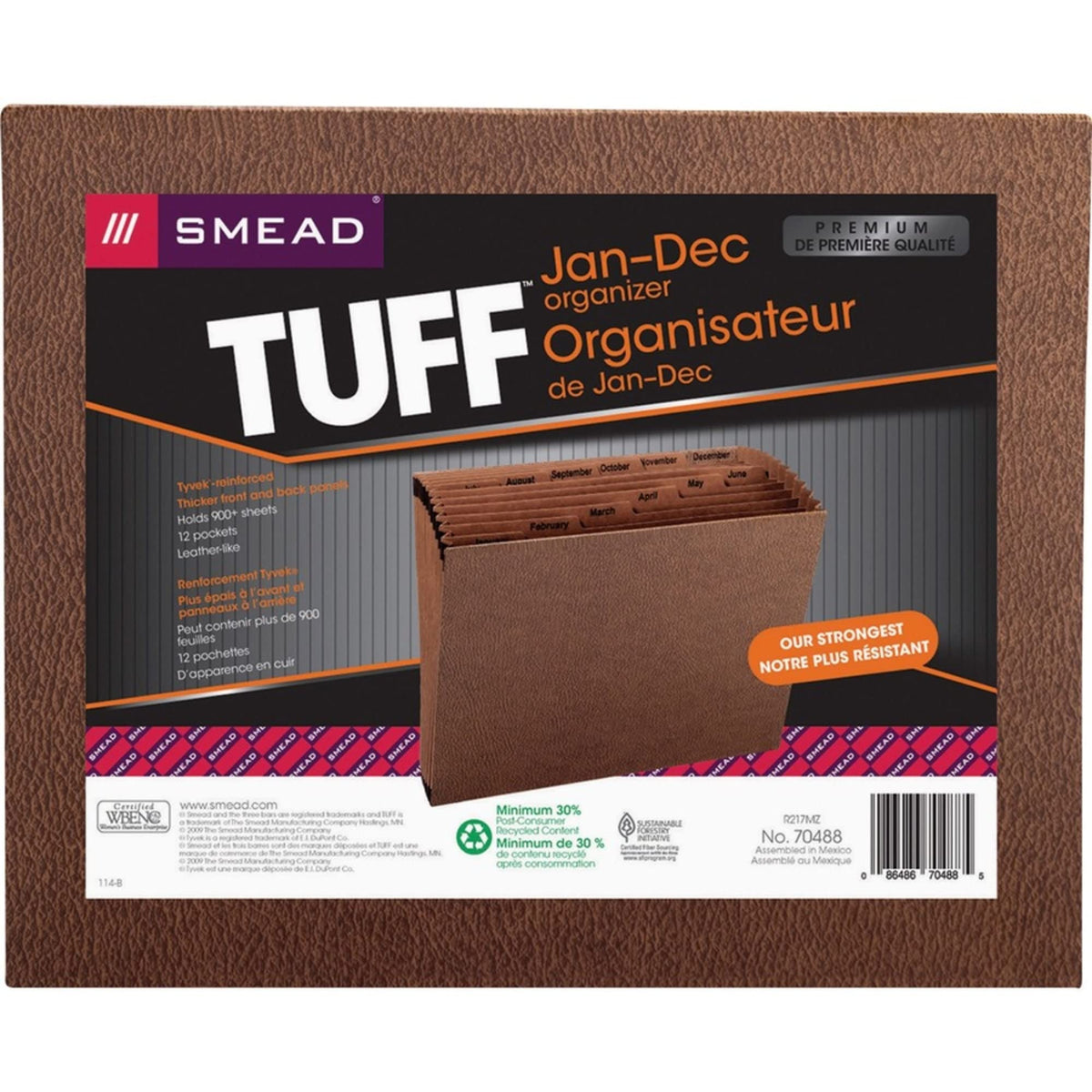 SMEAD Letter / Jan-Dec Index, Letter Size / Leather-like File Jackets & File Pockets