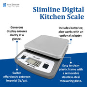 San Jamar Silver / San Jamar SCDG2LP Low-Profile Digital Food/Kitchen Scale / 2 lb Capacity Digital Scales