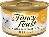 Purina Fancy Feast Grilled Chicken & Beef Feast Wet Cat Food (24) 3oz Cans