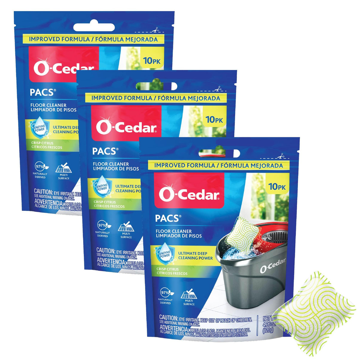 O-Cedar Citrus / 10 Count (Pack of 3) / 3 Floor Cleaners