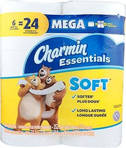 Charmin, Essentials Soft 2-Ply Mega Toilet Paper, 352 Sheets Per Roll, Pack of 6 Rolls