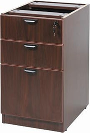 Boss Office Products Boss Deluxe Pedestal 15-1/2 W by 22 D Full Box/Box/File, Mahogany
