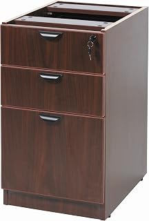 Boss Office Products Boss Deluxe Pedestal 15-1/2 W by 22 D Full Box/Box/File, Mahogany