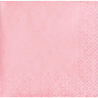 Touch of Color Party Paper Beverage Napkins, Classic Pink, 5 in, 50 ct
