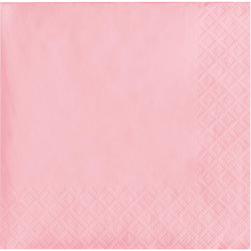 Touch of Color Party Paper Beverage Napkins, Classic Pink, 5 in, 50 ct