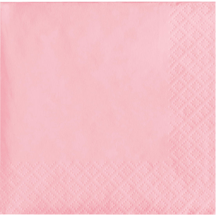 Touch of Color Party Paper Beverage Napkins, Classic Pink, 5 in, 50 ct