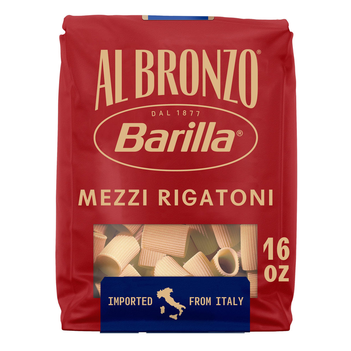 Barilla 16 Ounce (Pack of 1) / Mezzi Rigatoni / 1 Pasta