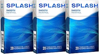 Splash by Djarum Herbal Cigarettes - Smooth Menthol - (3 Pack x 20 Herbal Cigarettes)