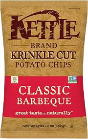 Kettle Brand Potato Chips, Krinkle Cut Classic Barbeque, 13 Ounce Bag