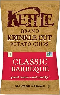 Kettle Brand Potato Chips, Krinkle Cut Classic Barbeque, 13 Ounce Bag