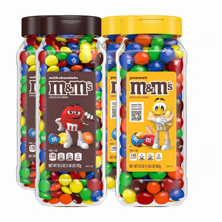 Milk Chocolate and Peanut Bulk Candy Jars by M&M's – Bite Size (Pack of 2), Pack of 4