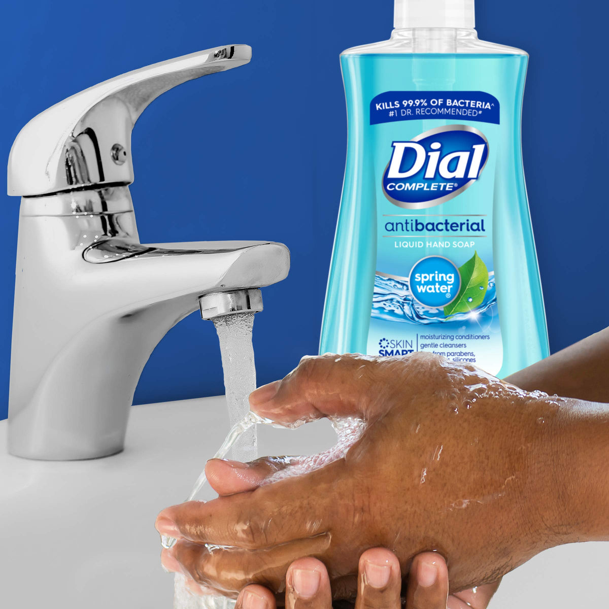 Antibacterial Liquid Hand Soap Spring Water 7.5oz by Dial – 7.5 Fl Oz (Pack of 12), Blue, Pack of 12, Model 02670CT