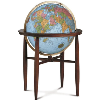 Globes Finley by Replogle – Large, Wood, Blue, Model 65132