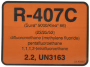 R-407C Color Coded Refrigerant ID Label () by Diversitech – Vinyl, Orange, Model 04407